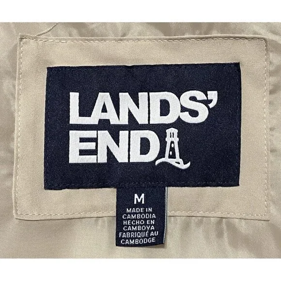 Lands' End Womens Quilted Hooded Jacket Tan Medium NWT Lightweight Full Zip - Picture 6 of 8